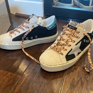 Like New Golden Goose GGDB Women’s Sneakers Hi Star Black Canvas Size 37